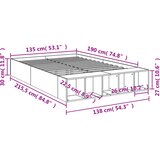  Okvir kreveta siva boja hrasta 135 x 190 cm konstruirano drvo | shoptok.hr