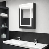 vidaXL LED kopalniška omarica z ogledalom sijoče črna 50x13x70 cm Cene