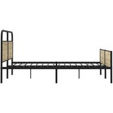 Metalni Kovinski posteljni okvir brez vzmetnice sonoma hrast 200x200 cm, (21611042) | Shoptok.si
