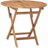  5-dijelni sklopivi vrtni bistro set Prirodna Čvrsto teak drvo Slike