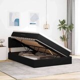  Krevet s prostorom za pohranu s LED-om Crna 140 x 190 cm Baršun - Crna 140 x 190 cm Dizajn s jastučićima | shoptok.hr