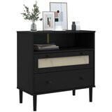 vidaXL Komoda SENJA črna 80x40x80 cm trdna borovina | Shoptok.si