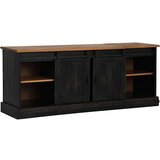 TV omarica - TV stojalo - Televizijska omarica HALDEN 2 drsna vrata črna 150x40x60 cm masivni les, (21699450) | Shoptok.si