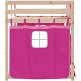 vidaXL Krevet na kat sa zavjesama ružičasti 90 x 200 cm od borovine | shoptok.hr