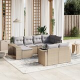 Maison Chic Seti vrtnega pohištva - Vrtna garnitura - Vrtni pohištvo set 11-delna z blazinami bež poli ratan, (21819018) | Shoptok.si