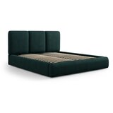 Mazzini Beds Temno zelena oblazinjena zakonska postelja s prostorom za shranjevanje z letvenim dnom 200x200 cm Brody – Cene