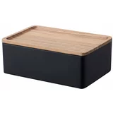 YAMAZAKI Črna škatla za shranjevanje s pokrovom 18.5x12.5x7 cm Rin –