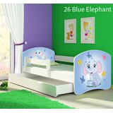  Dječji krevet ACMA s motivom, bočna bijela + ladica 180x80 cm 26 Blue Elephant | shoptok.hr