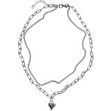 Urban Classics Accessoires Heart Icon Layering Necklace silver Cene