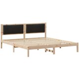 vidaXL konstrukcija postelje črna 200 x 200 cm masivno borovo les, (5000104147) | Shoptok.si
