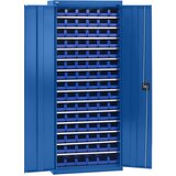 eurokraft pro Omara za material s skladiščnimi posodami, višina 1575 mm, 14 polic, encijan modra | Shoptok.si