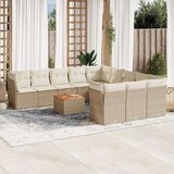 vidaXL 12-dijelni set vrtnih sofa od poliratana s jastucima bež | shoptok.hr