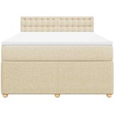  Krevet s oprugama i madracem krem 140 x 190 cm od tkanine | shoptok.hr