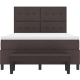  Krevet s box spring sustavom s madracem i klupom tamnosmeđa 160x200 cm tkanina | shoptok.hr