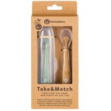 Petite&Mars Silikonske žlice s kutijicom 2 kom, 6 mj+, Take&Match, Pea - Ochre | Shoptok.si
