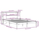 vidaXL Krevet s regalom za knjige bez madraca 140x200 cm od borovine | shoptok.hr