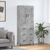 vidaXL Visoka komoda siva betona 69,5x34x180 cm od konstruiranog drva Cijene