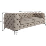 Ropez Sivo-bež žametna sedežna garnitura 225 cm Chelsea – | Shoptok.si