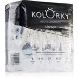 Kolorky Night Moments ekološke plenice za enkratno uporabo za popolno zaščito ponoči velikost L 8-13 kg 27 kos Cene