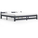 vidaXL posteljni okvir temno siv iz trdne borovine 200x200 cm Cene