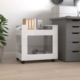 The Living Store Voziček za pisalno mizo visok sijaj bel 60x45x60 cm inž. les - Voziček Za Pisalno Mizo, (21419083) | Shoptok.si