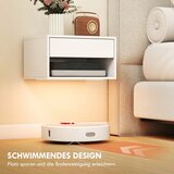  Set od 2 noćna ormarića s RGB LED rasvjetom plutajući noćni ormarić s ladicom i otvorenim pretincem bijela | shoptok.hr