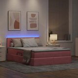  Krevet s prostorom za pohranu s LED-om Ružičasta 140 x 190 cm | shoptok.hr