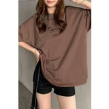 Madmext Women's Brown Printed T-Shirt