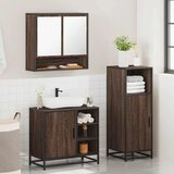  3-dijelni set kupaonskog namještaja boja smeđeg hrasta drveni | shoptok.hr