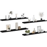  Zidne police 4 kom crne 80 x 9 x 3 cm | shoptok.hr