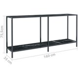  Konzolni stol crni 160 x 35 x 75 5 cm od kaljenog stakla | shoptok.hr