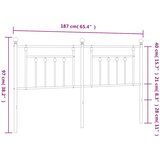  Metalno zamjensko uzglavlje crno 180 cm | shoptok.hr