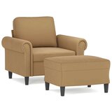  Fotelj s stolčkom za noge rjav 60 cm žamet, (20909812) | Shoptok.si