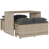  3-dijelni vrtni blagovaonski set svjetlosivi od poliratana | shoptok.hr