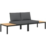 Maison Chic Seti vrtnega pohištva - Vrtna garnitura - Vrtni pohištvo set z blazinami 2-delna črn aluminij, (21797048) | Shoptok.si