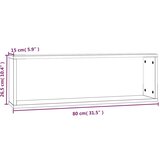  Stenske kockaste police 4 kosi dim. hrast 80x15x26,5cm inž. les | Shoptok.si