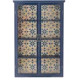 modra vitrina iz masivne jelke 81x122x22 cm hazem –