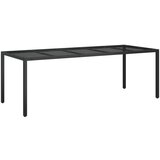 vidaXL Vrtni Stol za Obedovanje Crni 250x100x75 cm Poliratan | shoptok.hr