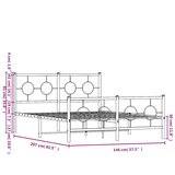  Metalni okvir kreveta uzglavlje i podnožje bijeli 140x200 cm | shoptok.hr
