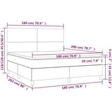  Krevet box spring s madracem LED tamnosmeđi 180x200 cm tkanina | shoptok.hr