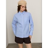 Sinsay Oversize košulja na pruge s ukrasnom čipkom | shoptok.hr