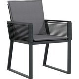 vidaXL 5-dijelni vrtni blagovaonski set s jastučićima Crni Poli Ratan | shoptok.hr