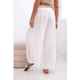 Kesi Włoski Women's wide-leg viscose trousers white | shoptok.hr