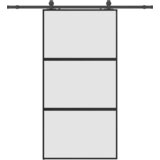  Klizna vrata s priborom crna 102,5 x 205 cm kaljeno staklo | shoptok.hr