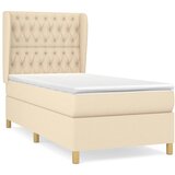 Maison Chic Box spring postelja - Vzmetna postelja z vzmetnico krem 90x190 cm blago SL13603, (21884094) | Shoptok.si