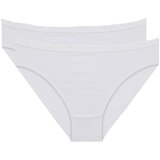 DIM COTTON BIO MINISLIP 2x - Women's cotton panties 2 pcs - white Cene