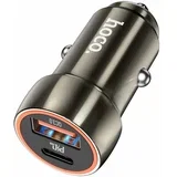 auto punjač Type C + USB QC3.0 Power Delivery 20W Z46A metalno sivi