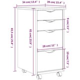 vidaXL Rolling Cabinet s predali "MOSS" Masivni les borovega lesa | Shoptok.si