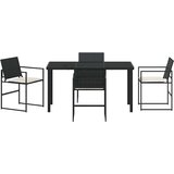 Vrtni set za objed s jastukom 5 pcs Crna i Krema poliratan | shoptok.hr