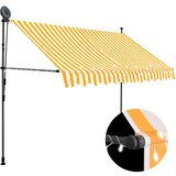 vidaXL Ročno zložljiva tenda z LED lučmi 300 cm bela in oranžna Cene